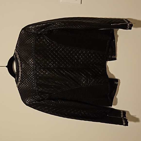 FOREVER 21 Faux leather beaded jacket - Picture 2 of 3